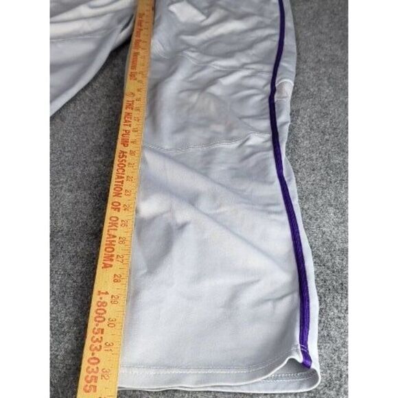 Nike Baseball Performance Pants Men Snap Sz L Gray Purple Collegiate Sportswear - Picture 3 of 8
